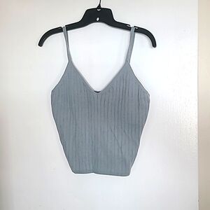 Womens Abercrombie & Fitch mint green Ribbed Knit Crop Top Tank Top Size XL